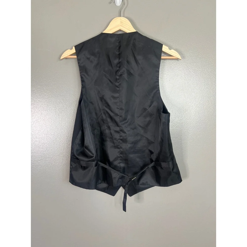 Nautica Mens Suit Vest Black Wool Blend  Medium grunge goth